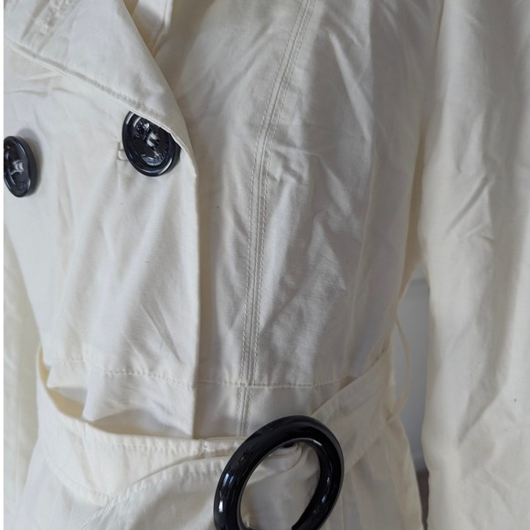 Esprit Womens Off White Double Breasted Belted Trench Coat Jacket Size Small - Picture 11 of 14